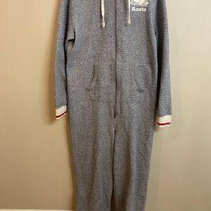 Roots Heather Gray Zip-Up Jumpsuit